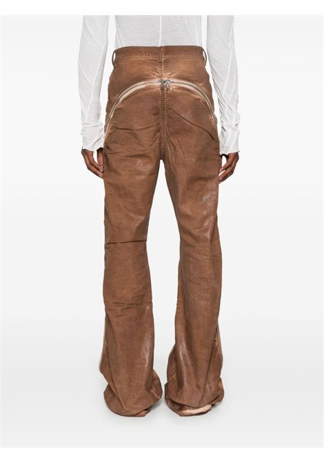 Brown zip-detailed tapered jeans Rick owens drkshdw - men RICK OWENS DRKSHDW | DU01D1363SCF54